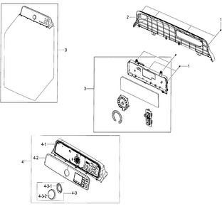 Control Panel Diagram and Parts List for DV48J7770EP A2-0000 Samsung Dryer
