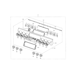 Control Panel Diagram and Parts List for NX58H9950WS AA-00 Samsung Range
