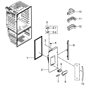 Left Door Diagram and Parts List for RFG297HDBP XAA Samsung Refrigerator