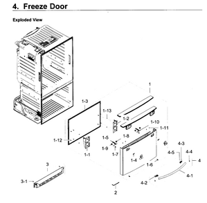 Freezer Door Diagram and Parts List for RF23HCEDBSR AA-0012 Samsung Refrigerator