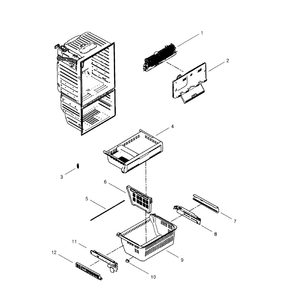 Freezer Diagram and Parts List for RFG296HDBP XAA-01 Samsung Refrigerator