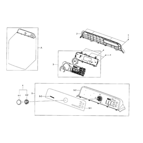 Control Panel Diagram and Parts List for DV45H7000EW A2-0001 Samsung Dryer
