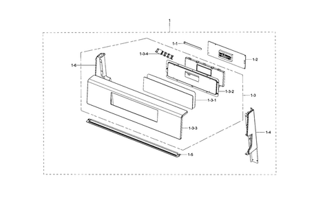 Control Panel Diagram and Parts List for NX58F5700WS AA-0002 Samsung Range
