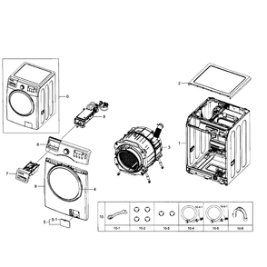 Main Section Diagram and Parts List for WF350ANW XAA-07 Samsung Washer