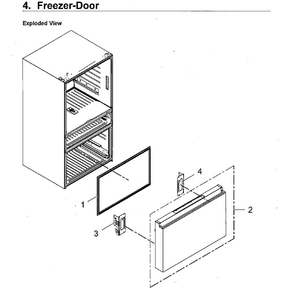 Freezer Door Diagram and Parts List for RF23M8590SR AA-0000 Samsung Refrigerator