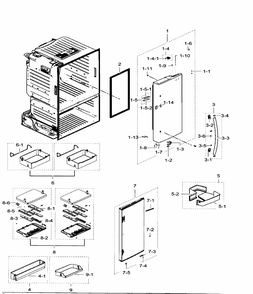 Right Door Diagram and Parts List for RF23HTEDBSR AA-0004 Samsung Refrigerator