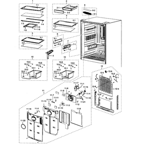 Refrigerator Diagram and Parts List for RB195ACBP XAA-01 Samsung Refrigerator