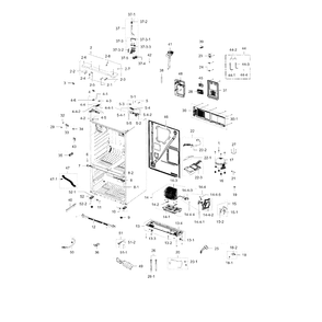 Cabinet Diagram and Parts List for RFG238AAWP XAA-0000 Samsung Refrigerator
