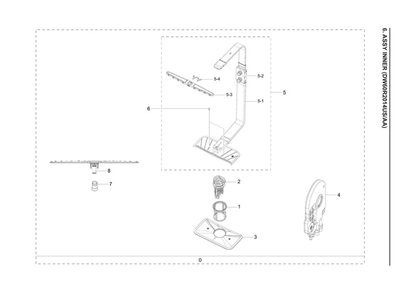 Inner Assembly Diagram and Parts List for DW60R2014US AA-00 Samsung Dishwasher