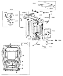Frame Parts Diagram and Parts List for WF337AAW XAA-0000 Samsung Washer