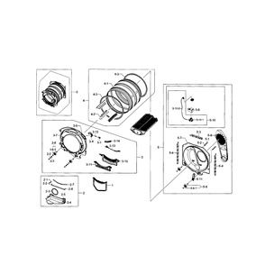 Drum Diagram and Parts List for DV331AGR XAA-03 Samsung Dryer