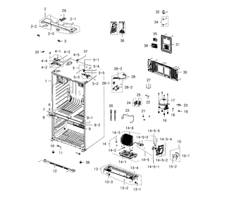 Cabinet Diagram and Parts List for RFG237AAWP XAA-0003 Samsung Refrigerator