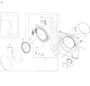 Part Location Diagram of DC61-03972B Samsung Door Hinge
