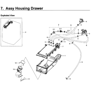 Housing Drawer Diagram and Parts List for WF350ANP XAA-01 Samsung Washer