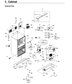 Cabinet Diagram and Parts List for RF30KMEDBSR AA-0001 Samsung Refrigerator