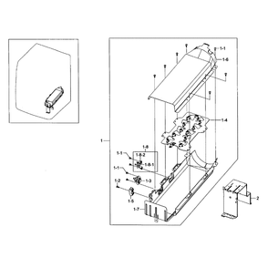 Heater Assembly Diagram and Parts List for DV448AEW XAA-03 Samsung Dryer
