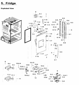 Left Door Diagram and Parts List for RF28HFEDTBC AA-0000 Samsung Refrigerator