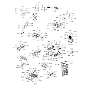 Fridge Diagram and Parts List for RFG297HDWP XAA-0003 Samsung Refrigerator