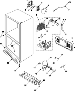 Part Location Diagram of DA61-00758A Samsung CASE-PCB PANEL;W2-PJT,AB