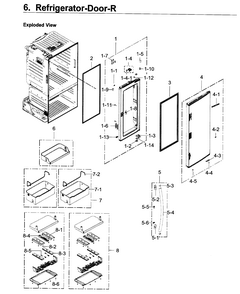 Fridge Door R Diagram and Parts List for RF22KREDBSR AA-0002 Samsung Refrigerator