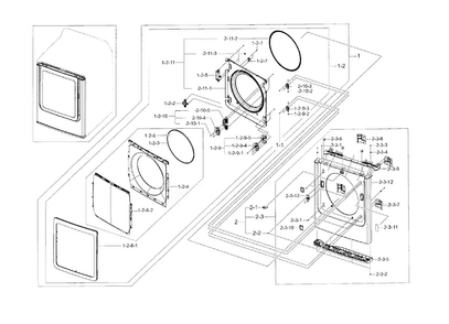Part Location Diagram of DC97-17976B Samsung Assembly FRAME FRONT(S);DV90