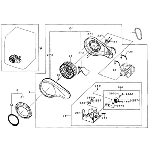 Motor Assembly Diagram and Parts List for DV363EWBEUF A1-0000 Samsung Dryer