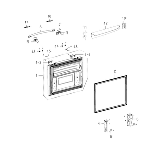 Part Location Diagram of DA67-02054C Samsung Sub Door Cap (Right)