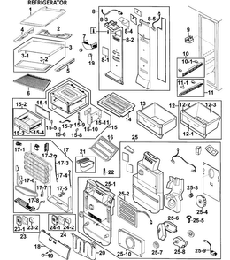 Refrigerator Diagram and Parts List for RS267LASH XAA-0000 Samsung Refrigerator