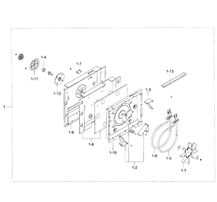 Casing Section Diagram and Parts List for MC17F808KDT AA-0001 Samsung Microwave