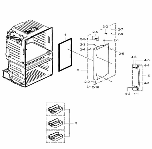 Right Door Diagram and Parts List for RF28HMEDBWW AA-0006 Samsung Refrigerator