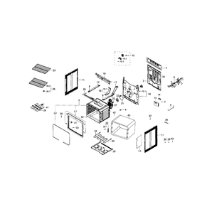 Main Assembly Diagram and Parts List for NE59J7630SB AA-0002 Samsung Range