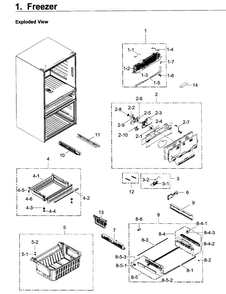 Freezer Diagram and Parts List for RF22KREDBSG AA-0003 Samsung Refrigerator