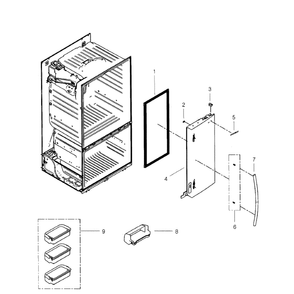 Right Door Diagram and Parts List for RF268ACWP XAA-01 Samsung Refrigerator