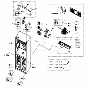 Cabinet 2 Diagram and Parts List for RF22N9781SR (AA)(0002) Samsung Refrigerator