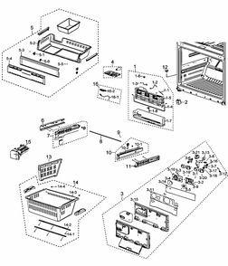 Refrigerator Diagram and Parts List for RF267AZWP XAA-0000 Samsung Refrigerator