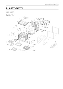 Cavity Assembly Diagram and Parts List for NX60T8311SS AA-03 Samsung Range