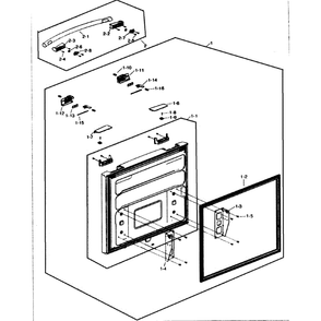 Freezer Door Diagram and Parts List for RF217ABWP XAA-0000 Samsung Refrigerator