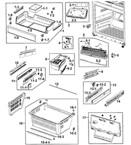 Freezer Diagram and Parts List for RFG293HAWP XAA-0000 Samsung Refrigerator