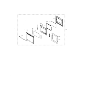 Door Diagram and Parts List for NE59N6650SS AA-00 Samsung Range