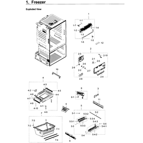 Freezer Diagram and Parts List for RF28HDEDPBC AA-08 Samsung Refrigerator