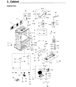 Cabinet Diagram and Parts List for RF28JBEDBSR AA-0003 Samsung Refrigerator