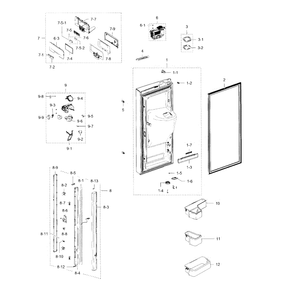 Refrigerator Door L Diagram and Parts List for RFG238AAPN XAA-0000 Samsung Refrigerator