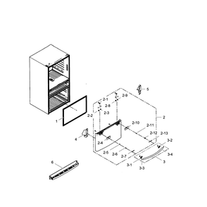 Freezer Door Diagram and Parts List for RF30HBEDBSR AA-03 Samsung Refrigerator