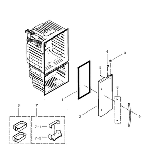 Right Door Diagram and Parts List for RFG29PHDBP XAA-01 Samsung Refrigerator