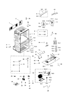 Cabinet Diagram and Parts List for RF28HMEDBSR AA-0009 Samsung Refrigerator