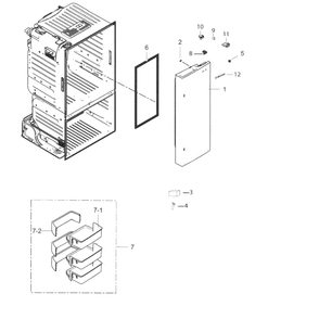 Fridge Door R Diagram and Parts List for RF263BEAESG AA-0001 Samsung Refrigerator