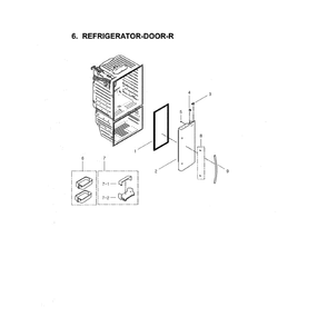 Refrigerator Door Right Diagram and Parts List for RFG29THDRS XAA-00 Samsung Refrigerator