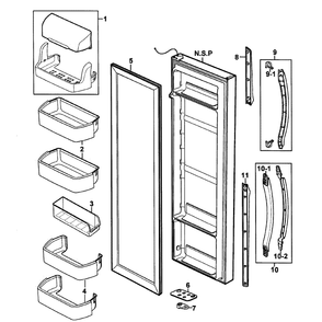 Right Door Diagram and Parts List for RS2630SH XAA-0000 Samsung Refrigerator
