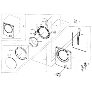 Frame Diagram and Parts List for WF350ANW XAA-0006 Samsung Washer