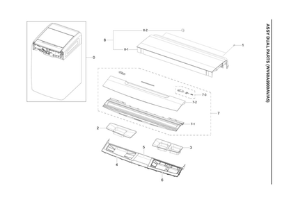 Dual Parts Assembly Diagram and Parts List for WV60A9900AV A5-00 Samsung Washer